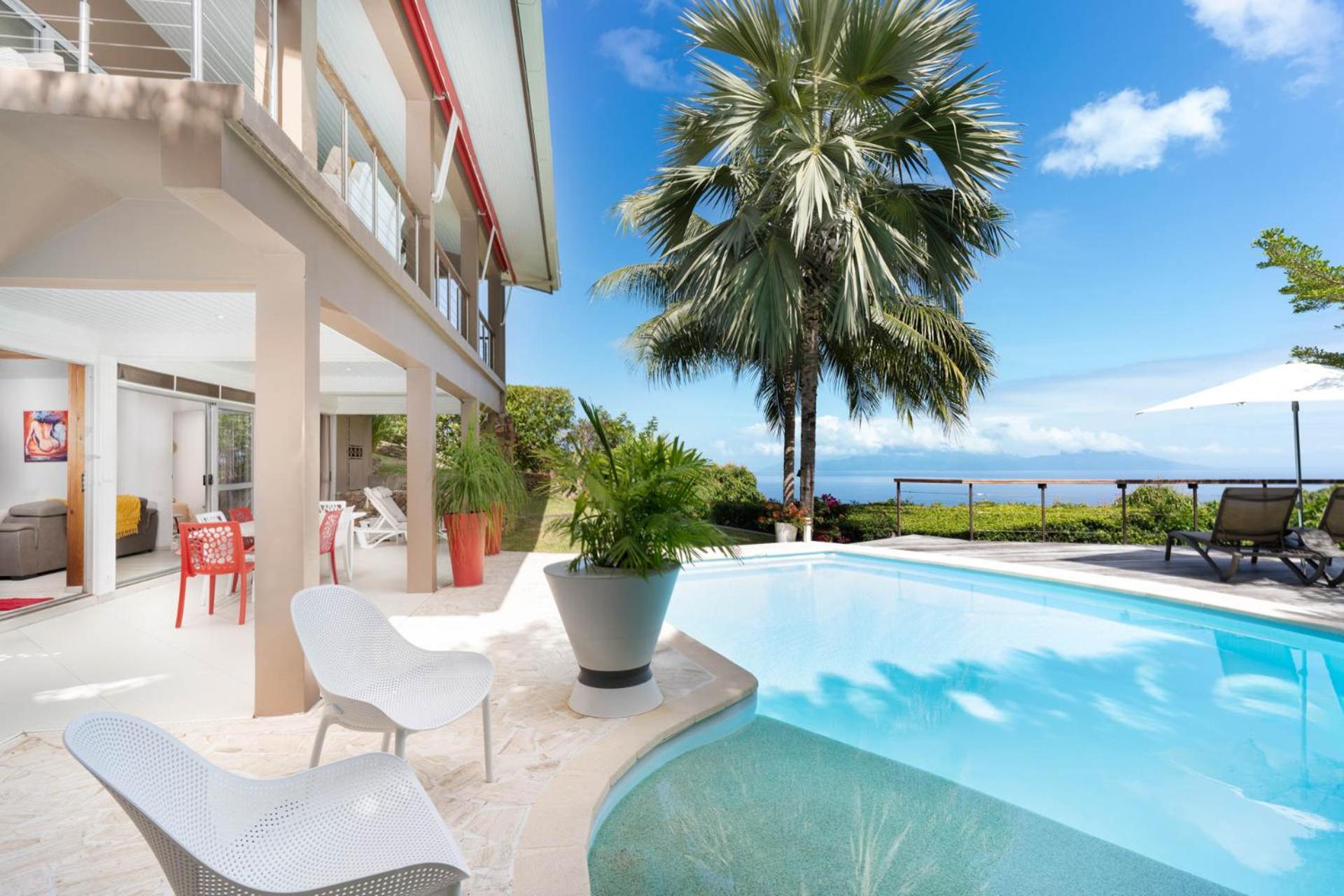 Villa Lodge - Bas De Villa Avec Piscine Et Vue Ocean Et Moorea Punaauia  Extérieur photo